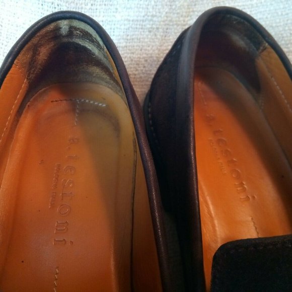 A Testoni Moc Toe Slip On Loafer Shoes 9 Casual - Picture 7 of 8